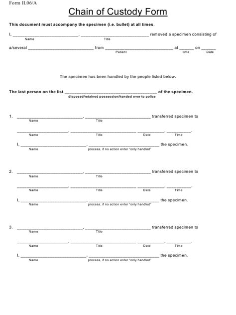 Chain Of Custody Form Download Printable Pdf Templateroller
