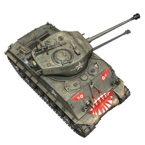 M4a3e8 Sherman Easy Eight Rices Red Devils 3d Model Flatpyramid