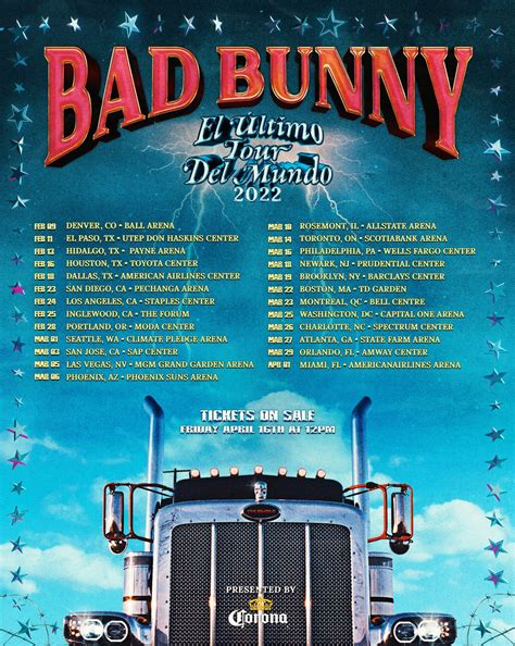 Bad Bunny El Último Tour Del Mundo 2022 With Cmn Presented By