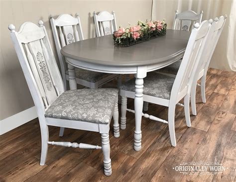 This dining table was passed down to me from my grandparents. 7 Piece Oval Dining Set in Annie Sloan Chalk Paint in Pure ...