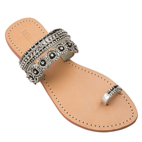 Jeweled And Embellished Flat Womens Sandals Mystique Sandals