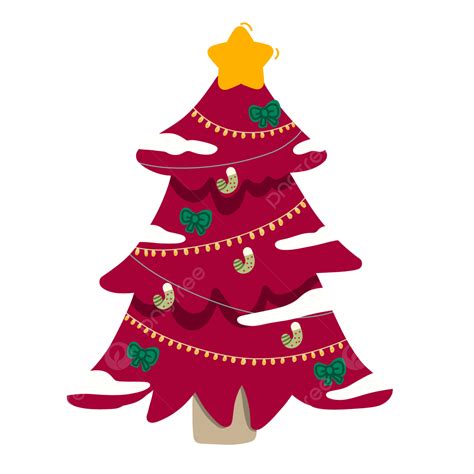 Gambar Pohon Natal Merah Berkilau Pohon Natal Desain Pohon Natal