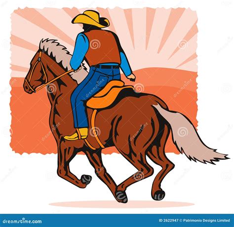 Cowboy Riding A Horse Cartoon Vector 5560379