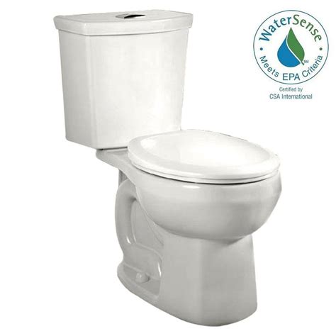 American Standard H Option Siphonic Piece Dual Flush Right Height Round Front Toilet In Bone