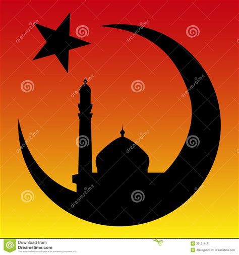 Arabesque Sunrise And Mosque Symbol Of Islam Vec Royalty Free Stock