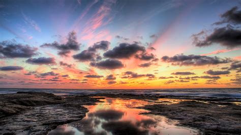 Sea Sky Clouds Oceans Sunsets Nature Coolwallpapersme