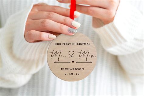 Our First Christmas Ornament Married Personalized Christmas Etsy
