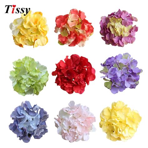 10pcs artificial silk decorative hydrangea heads simulation diy flower