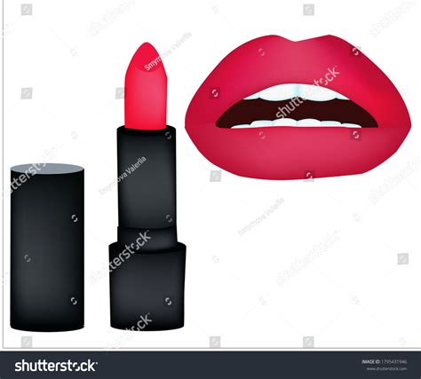 Lips Red Lipstick Vector Illustration Stock Vector Royalty Free 1795431946 Shutterstock