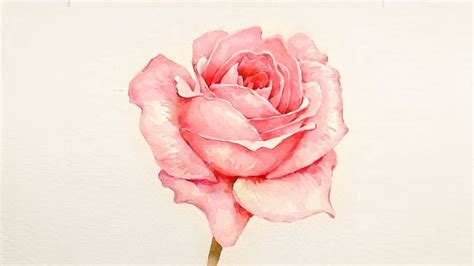 LVL Realistic Rose In Watercolor Painting Tutorial YouTube