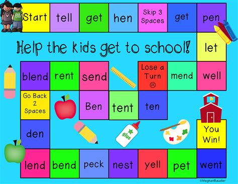These free phonics games reinforce long and short vowel sounds, with variations to add spelling practice. The Creative Colorful Classroom: Engaging Phonics Board Games!