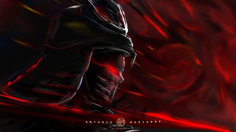 The Dark Samourai Red By Xframeart On Deviantart