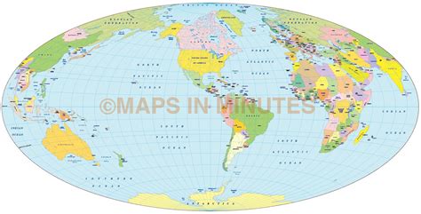 Vector World Map Aitoff Political Projection Us Centric In Illustrator Cs And Pdf Format
