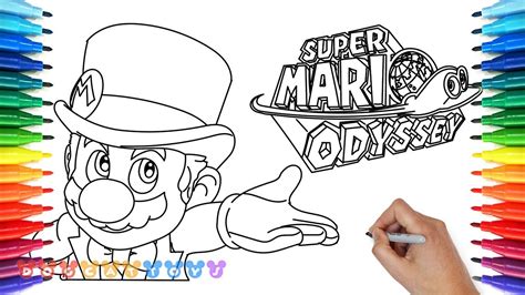 How To Draw Mario Odyssey Mario With Silk Hat 20 Drawing Coloring