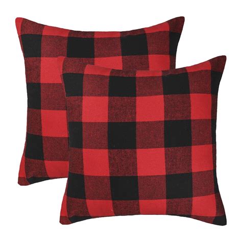 Which is the best pattern for a pillow? 2Set Christmas Buffalo Check Plaid Throw Pillow Covers ...