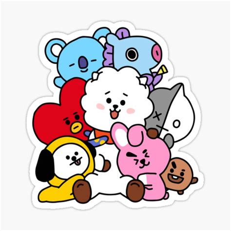 Bt21 Characters Sticker For Sale By Afakib6 Redbubble