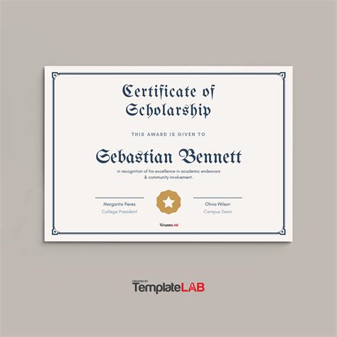 18 Free Scholarship Certificate Templates Word Pptx Psd