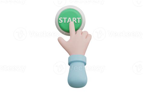 Cartoon Hand Pressing The Green Button System Control 10916169 Png