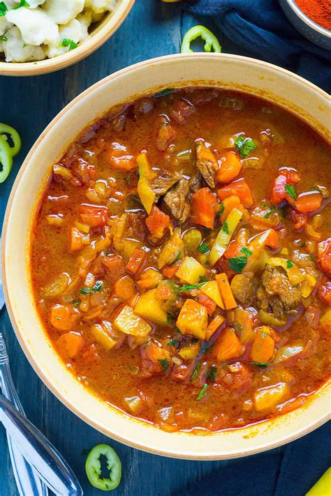 Originally the goulash was the food of poor shepherds. Hungarian Goulash (Gulyás) | Foodtasia | Recipe in 2020 ...