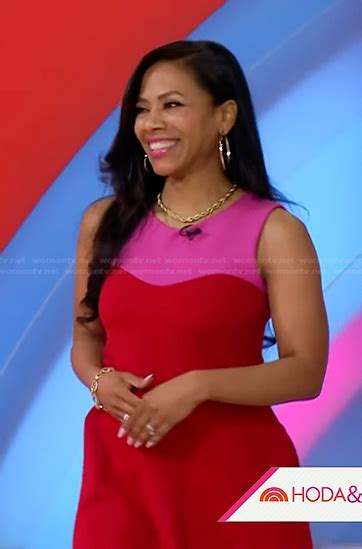 Wornontv Laura Diazs Pink And Red Colorblock Dress On Today Clothes
