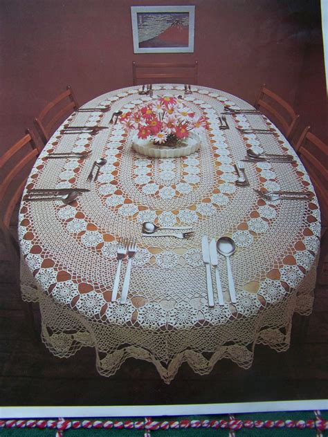 With a global pandemic suddenly leaving many of us with hours of free time we never had bef. Vintage Crocheted Oval Tablecloth Crochet Pattern Coats ...