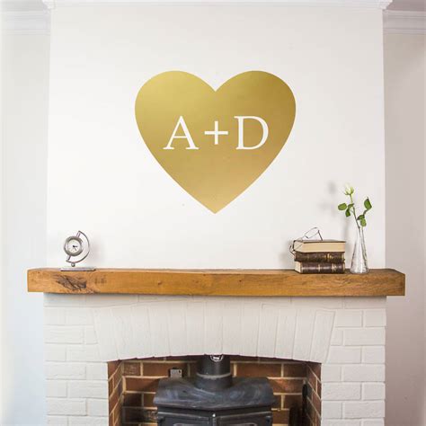 Personalised Initial Heart Wall Sticker By Nutmeg Wall Stickers
