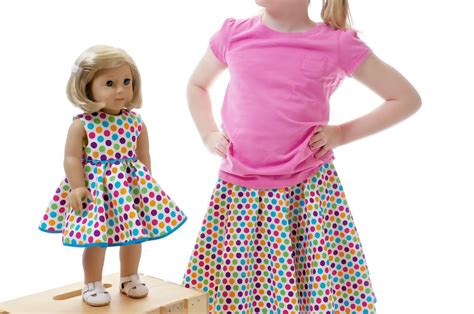 Matching American Girl Doll Dress And Girl Skirt Polka Dots 4600