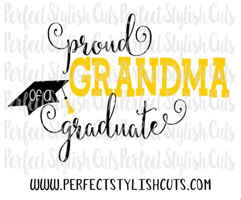 Proud Grandma Graduation Svg Dxf Eps Png Files For Cutting