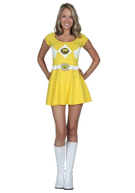 Power Rangers Yellow Ranger Skater Dress Halloween Costumes