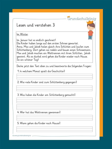 Klasse als gratis download und zum ausdrucken. Text Lesen Und Fragen Beantworten 3 Klasse - kinderbilder ...