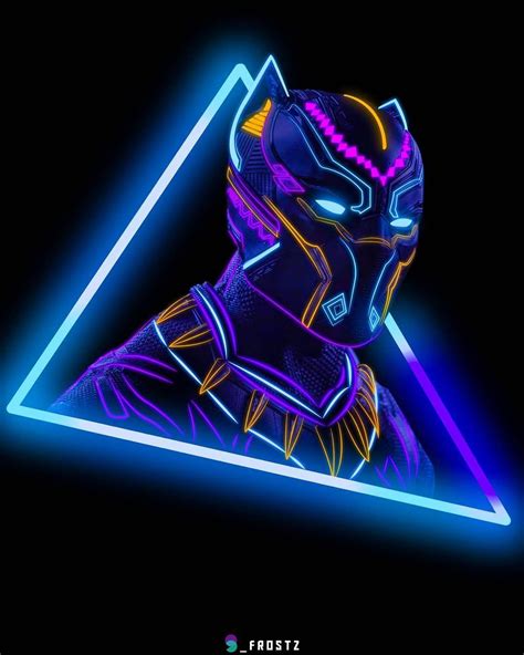Neon Black Panther Marvel Wallpapers Top Free Neon Black Panther