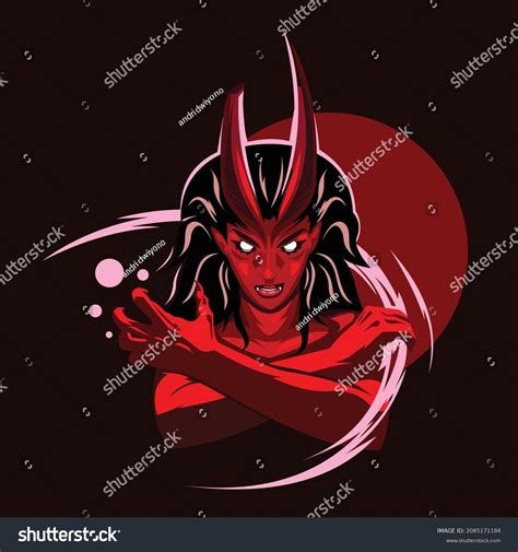 Illustration Devil Girl Vectorred Devil Woman Stock Vector Royalty