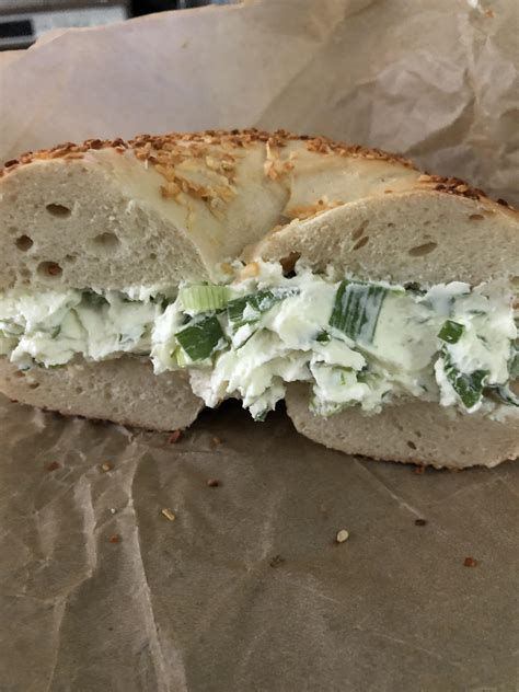 NY Onion Bagel With Scallion Cream Cheeses R FoodPorn