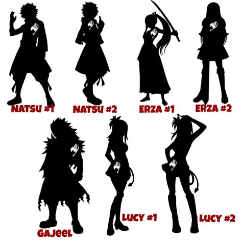 48 Designs Anime Silhouette Cats And Guild Symbols Decals 5 To 10 In