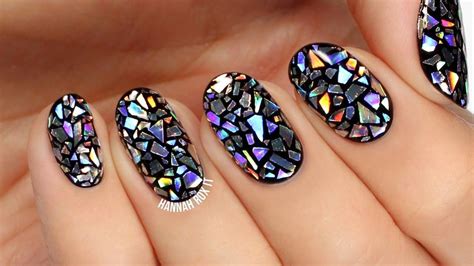 🎨holographic Shattered Glass Nail Art Glass Nails Art Glass Nails
