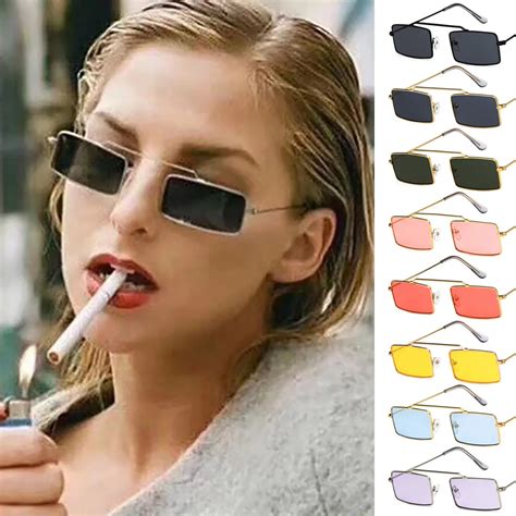 2019 Vintage Steampunk Sunglasses Small Narrow Sunglasses For Women Men Brand Rectangle Sun