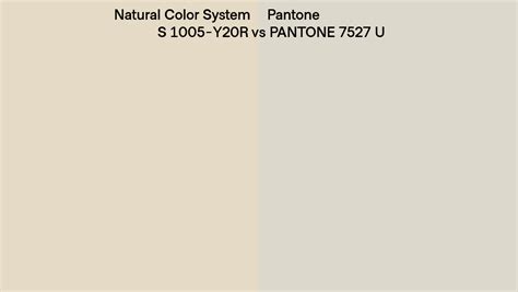 Natural Color System S 1005 Y20r Vs Pantone 7527 U Side By Side Comparison