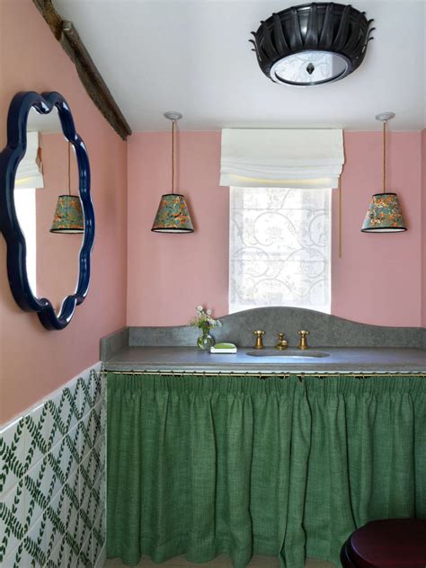 An Instagram Page With Pink Walls And Green Counter Tops In The