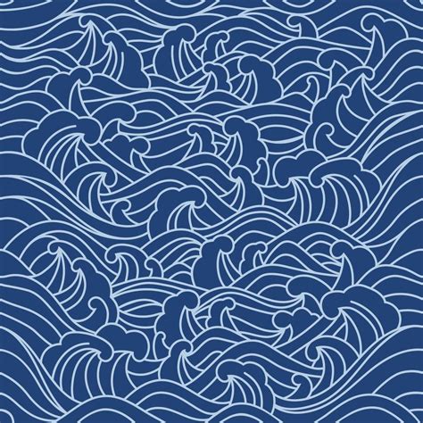 Japanese Wave Seamless Pattern 6124124 Vector Art At Vecteezy