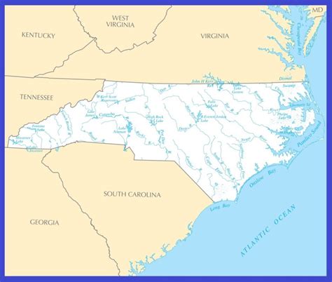Map Of North Carolina Political County Geography Transportation
