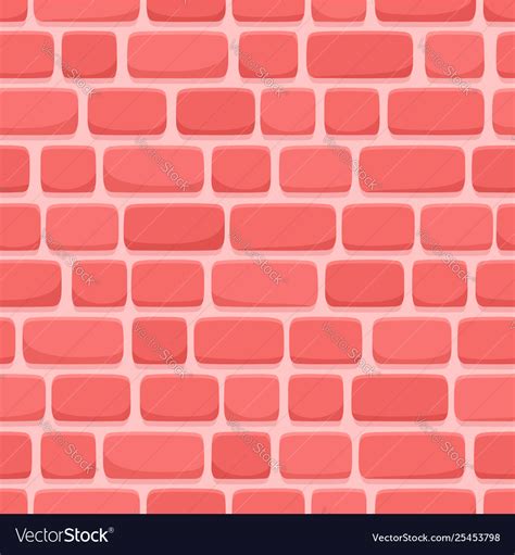 Seamless Pattern Cartoon Red Brick Wall Royalty Free Vector