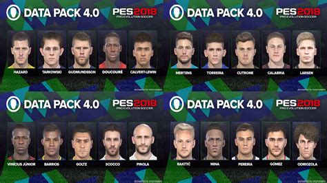 Uniforms for 73 clubs in the title have been updated along with the latest models of spikes and 30 real player faces. PES ANDRI: PES 2018 Data Pack 4  DLC 4.0 