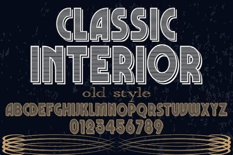 Premium Vector Font Graphic Style Classic Interior