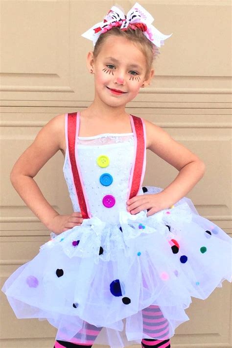 Repurpose An Old Dance Costume Into The Cutest Clown Costume Ever Easy Diy Halloween Costume