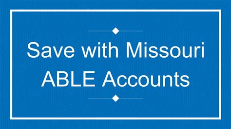 Save with Missouri ABLE Accounts Workshop - YouTube