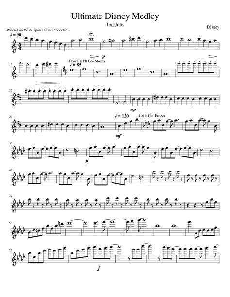Ultimate Disney Medley Flute Sheet Music For Flute