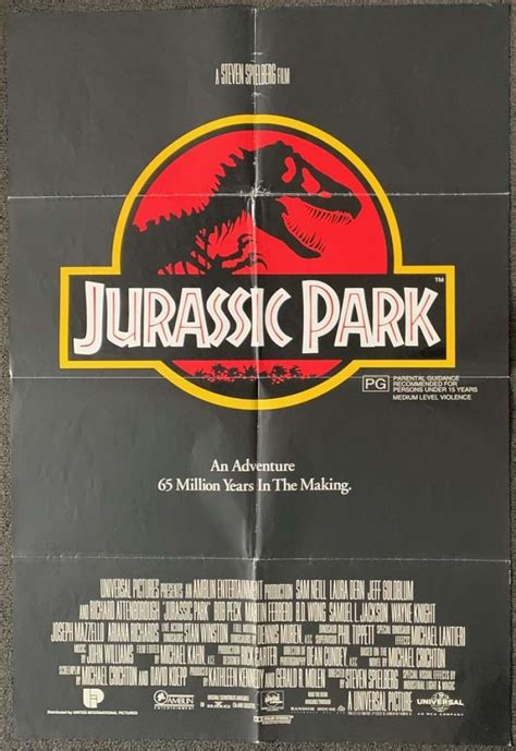All About Movies Jurassic Park Poster Original One Sheet Rolled 1993