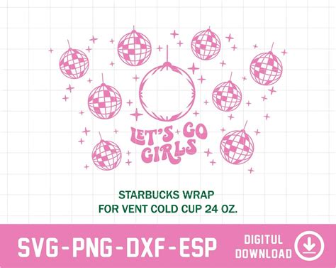 Let S Go Girls Disco Ball Starbucks Cup Svg Disco Ball Etsy