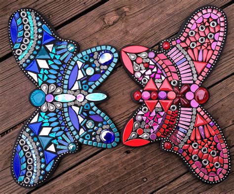 Custom Mosaic Butterflies Created By Tina Wise Crackin Mosaics