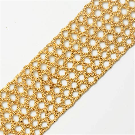 Golden Metallic Thread Lace Trim By Yard Smb 3012